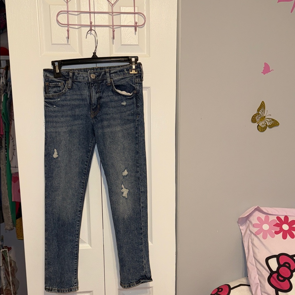Classic Blue Distressed Girl’s Jeans